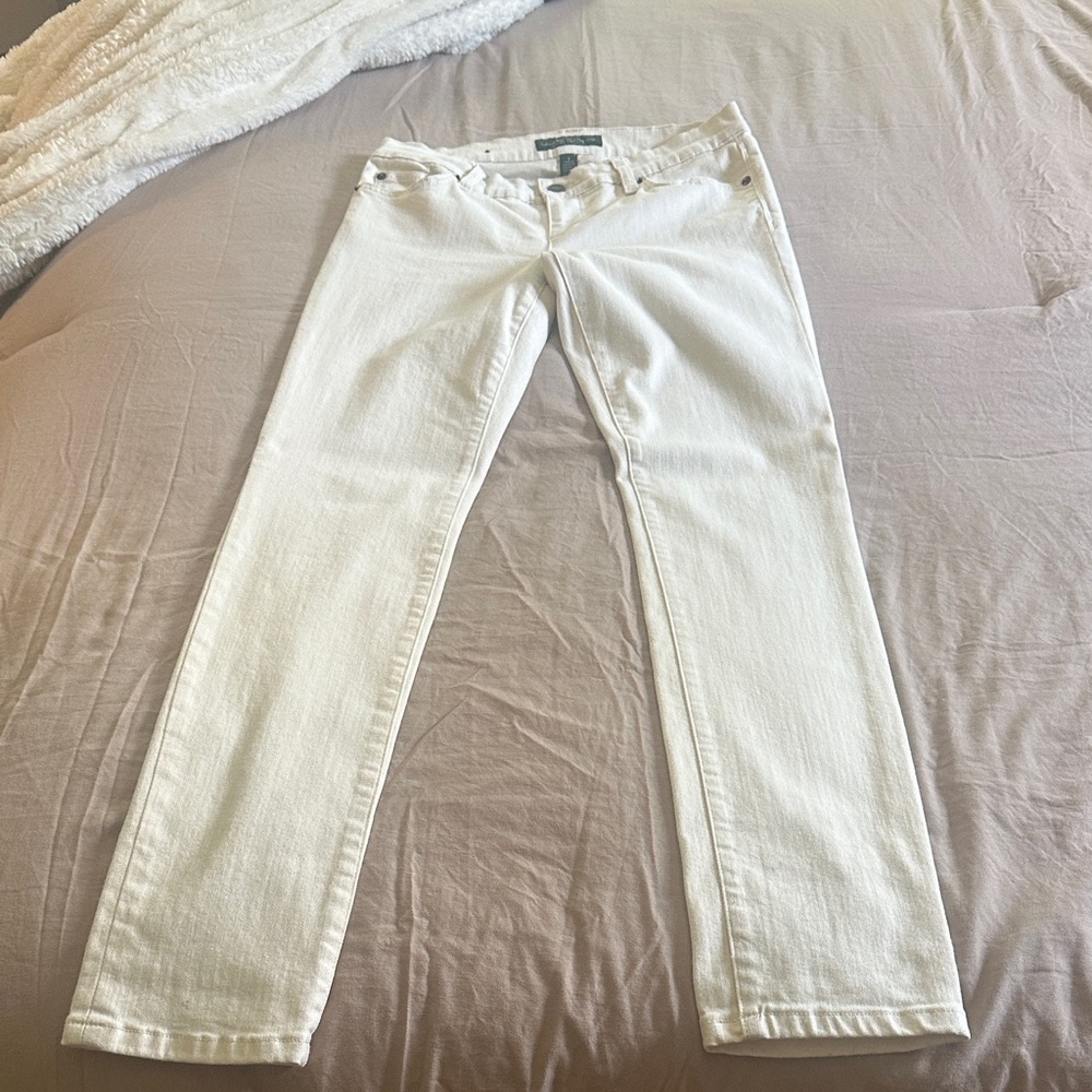 Lauren Ralph Lauren Women's Cream Skinny Jeans